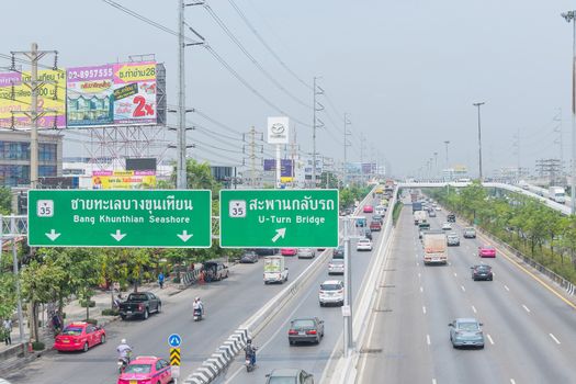 Bangkok, Thailand - May 14, 2016 : Transportation in Bangkok city. Bangkok is the capital and the most populous city of Thailand.