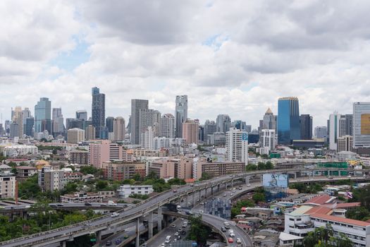 Bangkok, Thailand - June 24, 2016 : Cityscape and transportation in daytime of Bangkok city Thailand. Bangkok is the capital and the most populous city of Thailand.