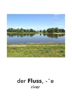 German word card: der Fluss (river)