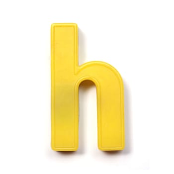 Magnetic lowercase letter H of the British alphabet