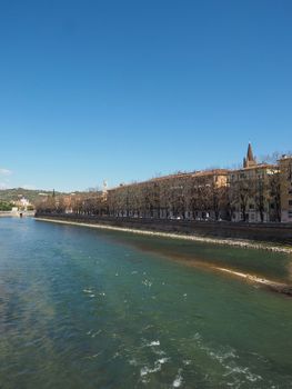 View of River Adige in Verona, Italy