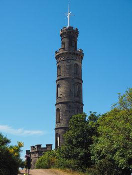 The Nelson monument on Calton Hill in Edinburgh, UK