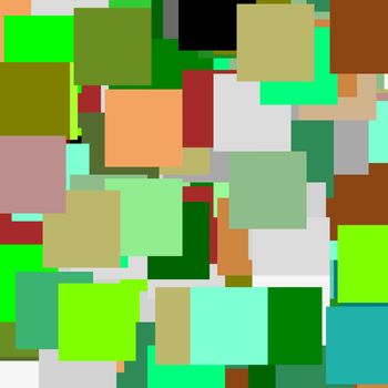 Abstract minimalist brown green grey illustration with squares useful as a background