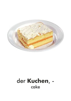 German word card: der Kuchen (cake)