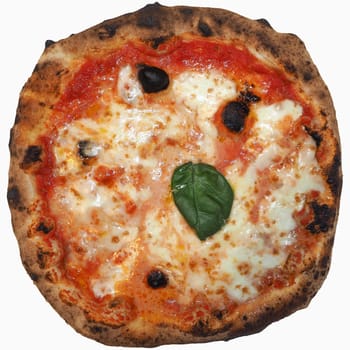 margherita aka margarita pizza traditional Italian food isolated over white background