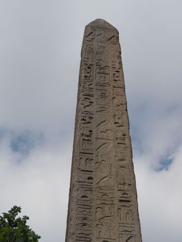 Ancient Egyptian obelisk known as Cleopatra Needle in London, UK