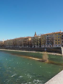 View of River Adige in Verona, Italy