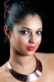 Attractive Woman with SIlver Neckband