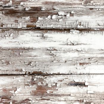 Old painted wooden surface with peeling paint