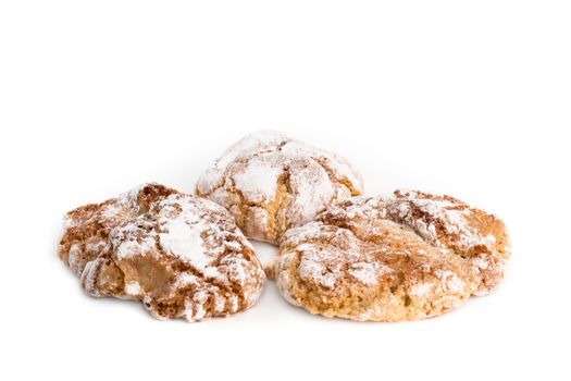 Traditional sicilian almond pastries isolated on white background