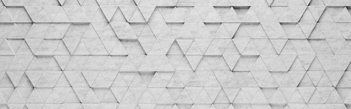 Wall of Gray Triangles Tiles Arranged in Random Height 3D Pattern Background Illustration