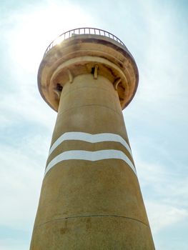 Light house and blue sky at pattaya city