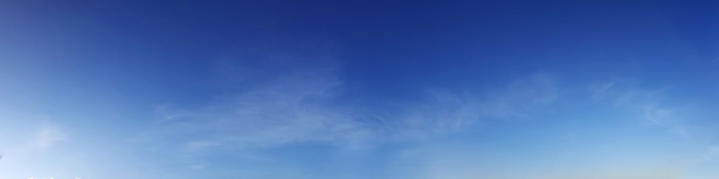 Panorama sky with cloud on a sunny day. Beautiful cirrus cloud.