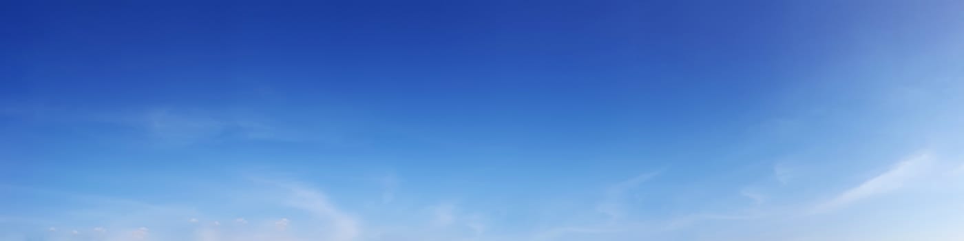 Panorama sky with cloud on a sunny day. Beautiful cirrus cloud.