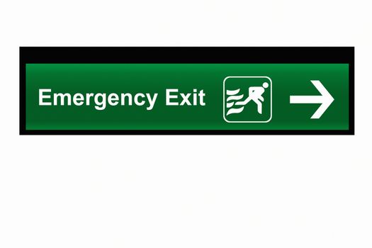 Emergency Exit Sign isolated on white background
