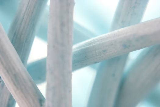 Creating artistic colored background from macro shot of dried woven vegetal fiber microscope photography