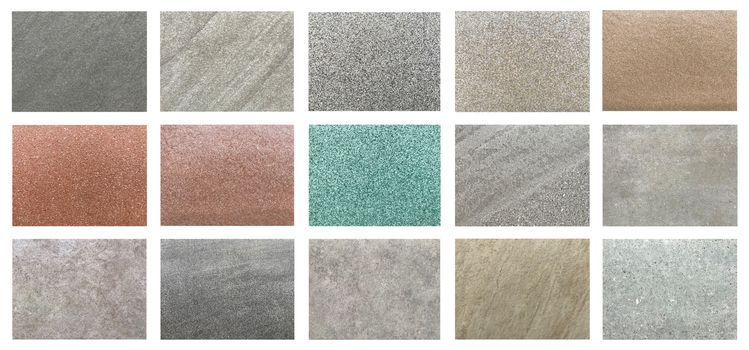 various types of stone surface texture material. Set of stone texture background related to various architectural and construction material.