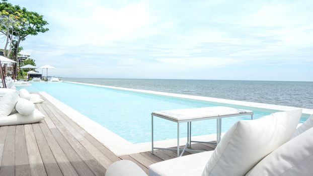 Luxury swimming pool and beautiful sea view. 