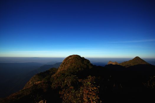 Sky with clouds and mountains