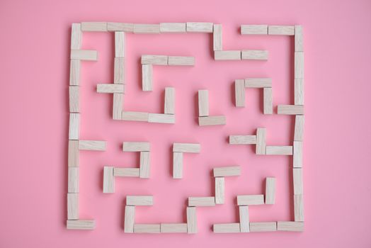 puzzle maze wood block.