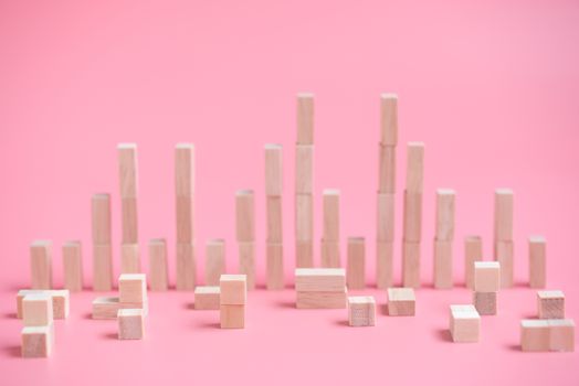 stack of wood cube building blocks.