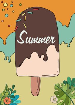 Summer. Cute vector illustration of a ice cream