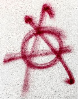 Symbol of Anarchy painted on a wall