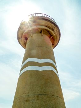 Light house and blue sky at pattaya city