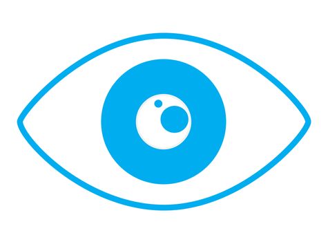 blue eye icon on white background. eye sign. blue eye icon for your web site design, logo, app, UI. flat style.