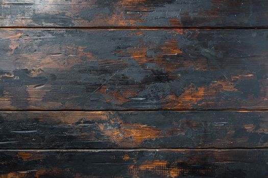 Dark old wooden table empty texture background top view space for text