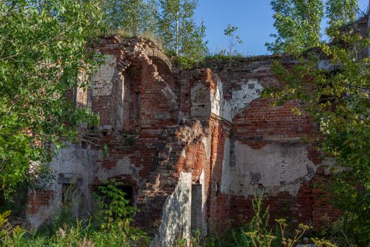 Ruins of brick building  in the trees