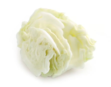 Isolated chopped piece of cabbage on the white background