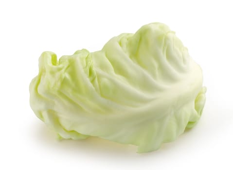 Isolated cabbage leaves on the white background