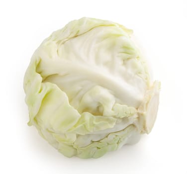 Isolated head of cabbage on the white background