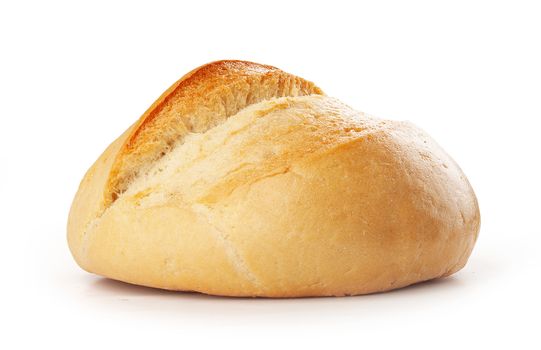 Isolated white bread on the white background