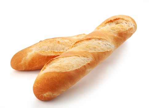 Isolated white bread on the white background