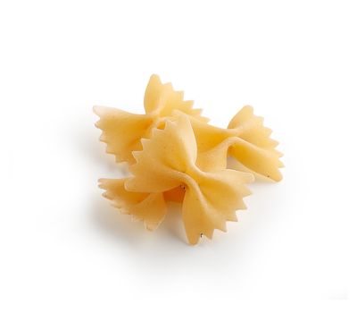 Isolated raw pasta on the white