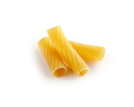 Isolated raw pasta on the white