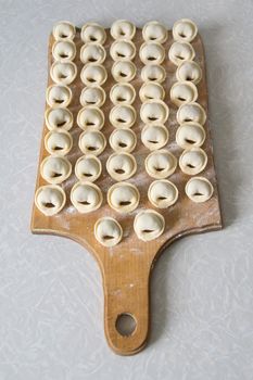 dumplings on a plate ready for cooking