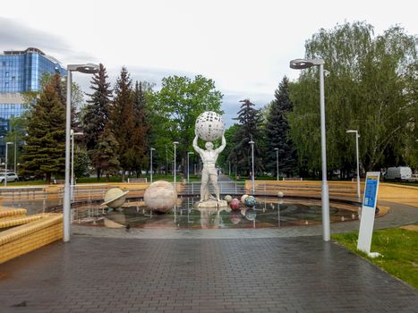 Vinnytsia Ukraine May 15, 2020 Fountain in the city of Vinnytsia Ukraine