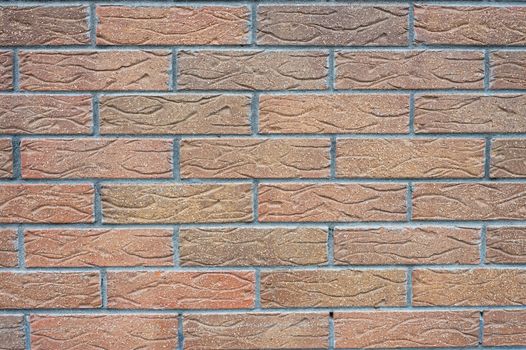 brick wall background. Wall of red flat brick