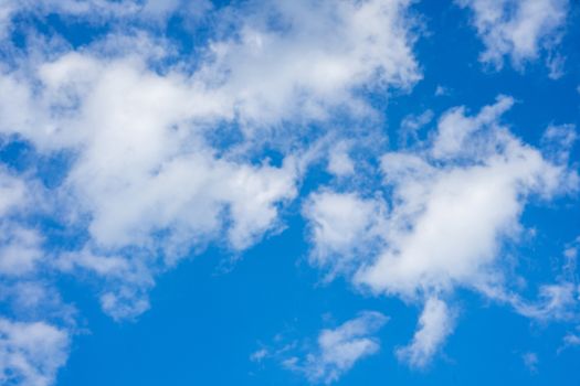 bright blue sky with white small clouds