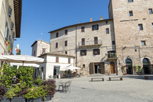 spello,italy june 27 2020:architecture in the alleys of the town of spello
