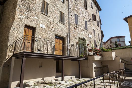 spello,italy june 27 2020:architecture in the alleys of the town of spello