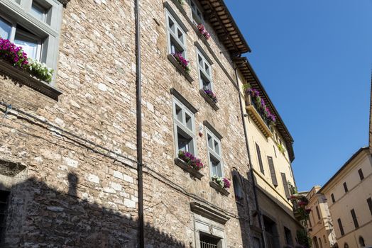 spello,italy june 27 2020:architecture in the alleys of the town of spello