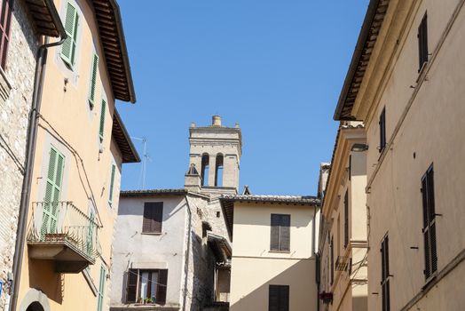 spello,italy june 27 2020:architecture in the alleys of the town of spello