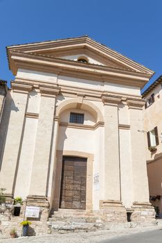 spello,italy june 27 2020 :oratory of san bernardino of spello