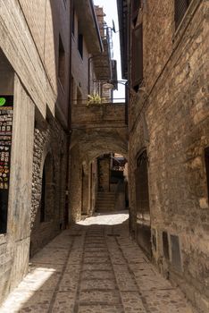 spello,italy june 27 2020:architecture in the alleys of the town of spello