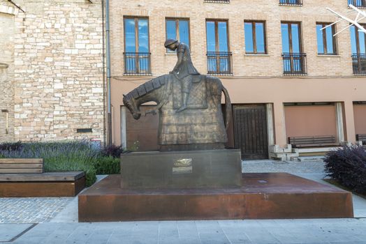 spello,italy june 27 2020 :monument in the square of the republic of the country of spello