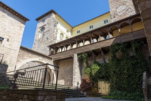 spello,italy june 27 2020:architecture in the alleys of the town of spello